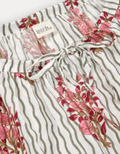 Par & Escala Justina Floral Stripe Maxi Dress, White (WHITE), large