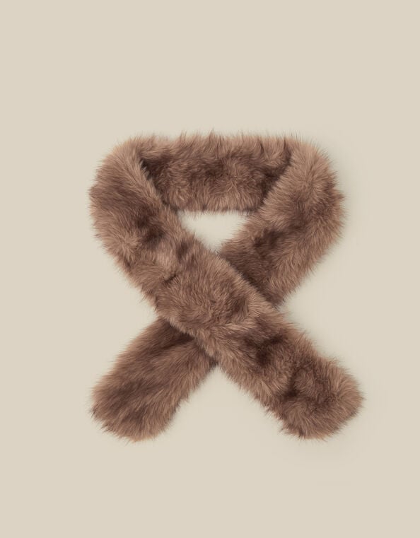 Esta Faux Fur Skinny Scarf , , large