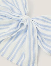 Stripe Bow Hair Clip, , large