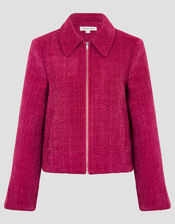 Teagan Tweed Crop Jacket, Pink (PINK), large