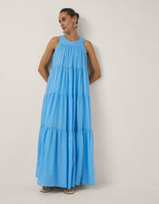 Devotion Twins Lack Sleeveless Maxi Dress, Blue (BLUE), large
