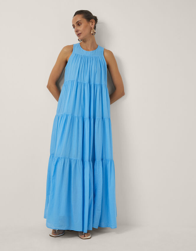 Devotion Twins Lack Sleeveless Maxi Dress, Blue (BLUE), large
