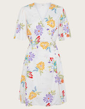 Sandie Floral Linen Dress, Ivory (IVORY), large