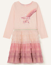 Sequin Star Disco Dress, Pink (PINK), large