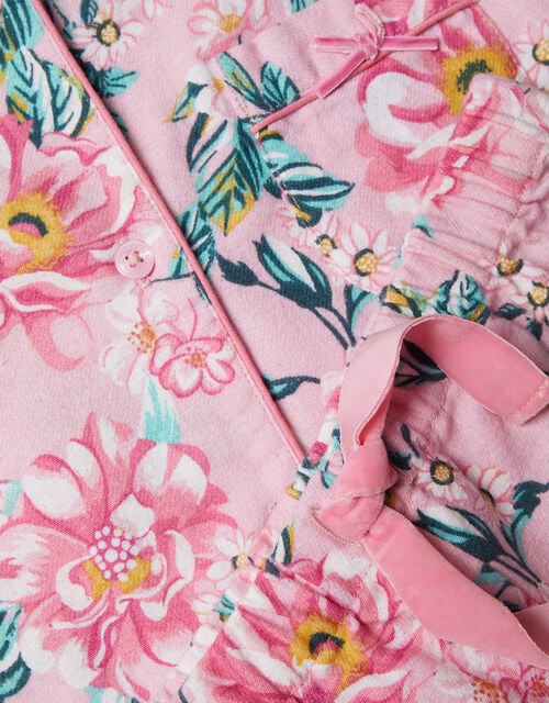 Floral Button Through Pyjama Set, Pink (PINK), large