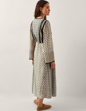 Jemmie Print Long Sleeve Midi Dress, Ivory (IVORY), large