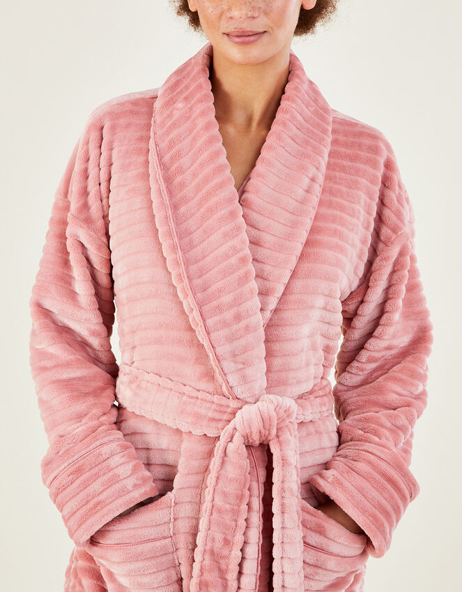 Stripe Textured Dressing Gown Pink Robes And Dressing Gowns Monsoon UK.