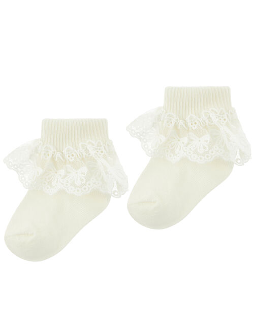 Baby Olivia Lace Socks, Ivory (IVORY), large