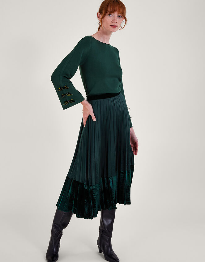 Blair Bow Jumper, Green (DARK GREEN), large