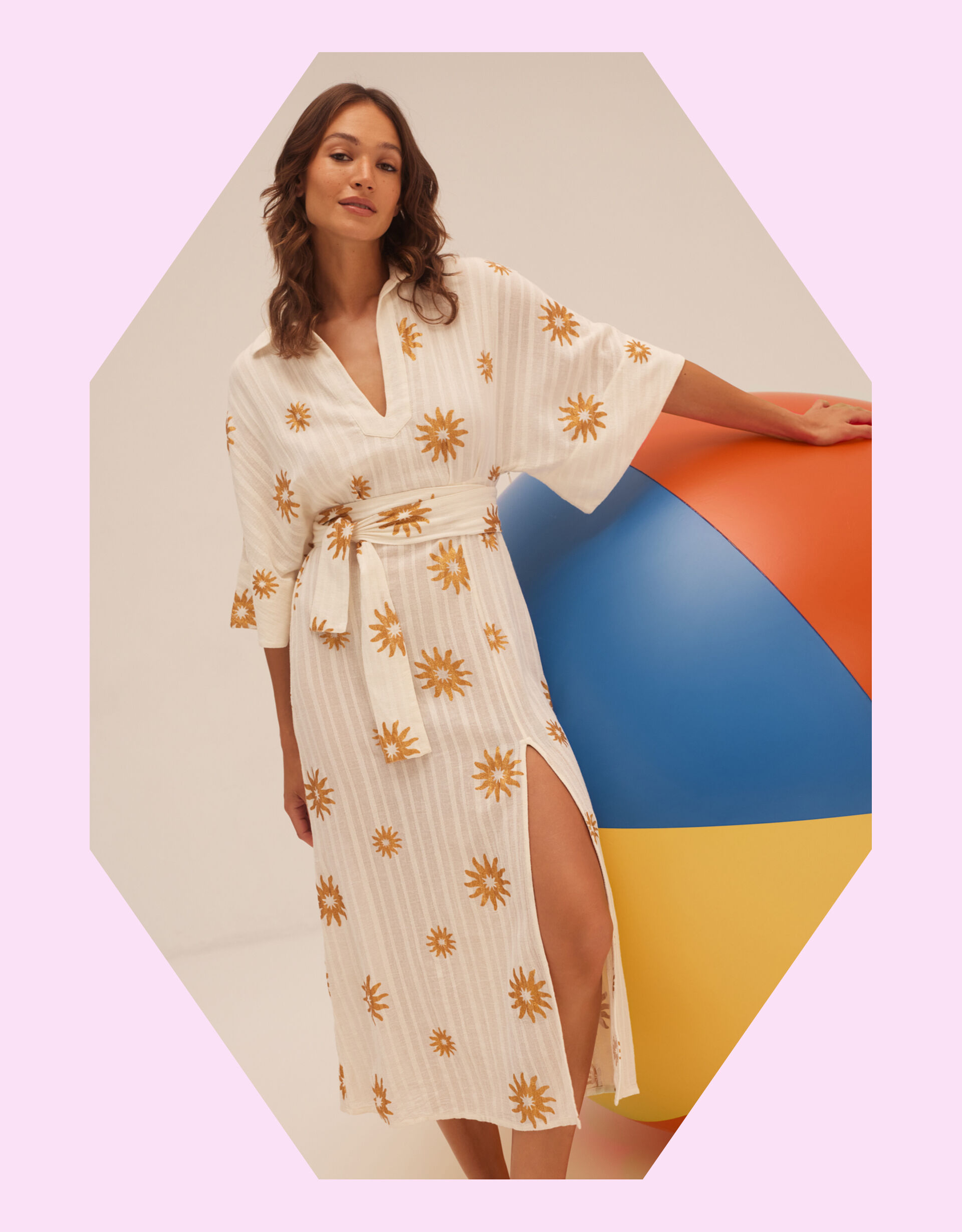Sundress Soidee Sun Print Midi Dress White