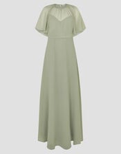 Mona Angel Sleeve Maxi Dress, Green (SAGE), large