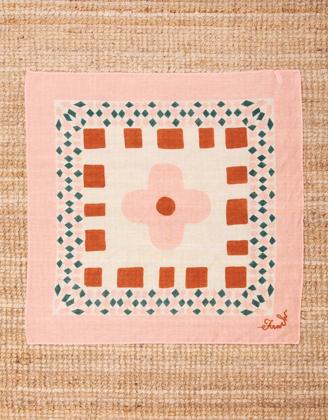 FRNCH Yumbilla Print Square Cotton Scarf, , large