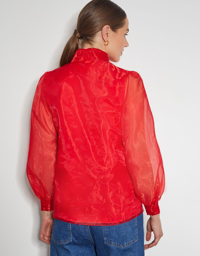 Rosa Organza Pussybow Blouse, Red (RED), large
