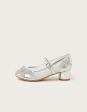 Diamante Butterfly Metallic Mary Jane Heels, Silver (SILVER), large