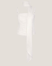 The India Edit Colette Ruched Bandeau Top & Scarf, Ivory (IVORY), large