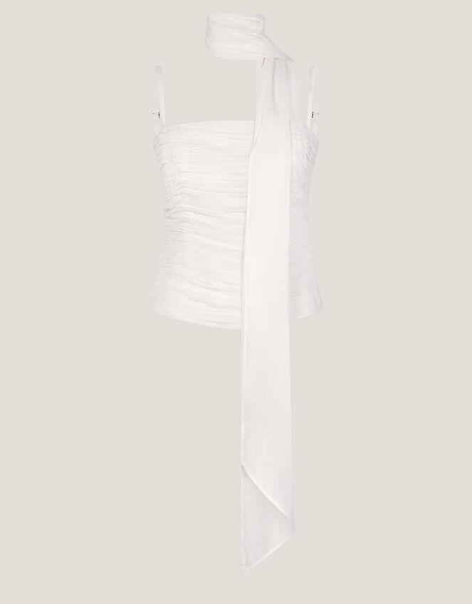 The India Edit Colette Ruched Bandeau Top & Scarf, Ivory (IVORY), large