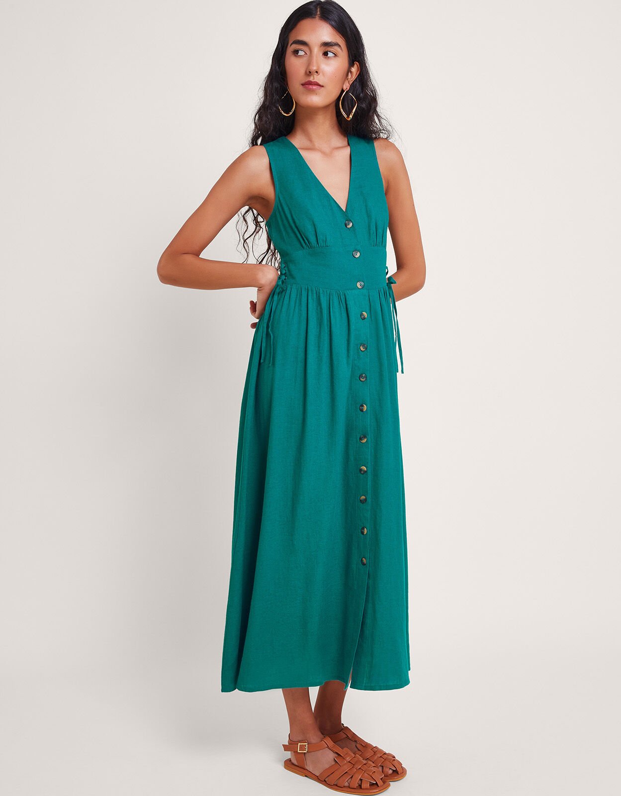 Summer button through dresses cheap