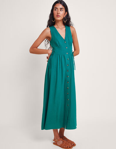 Kaya Button-Through Dress, Teal (TEAL), large