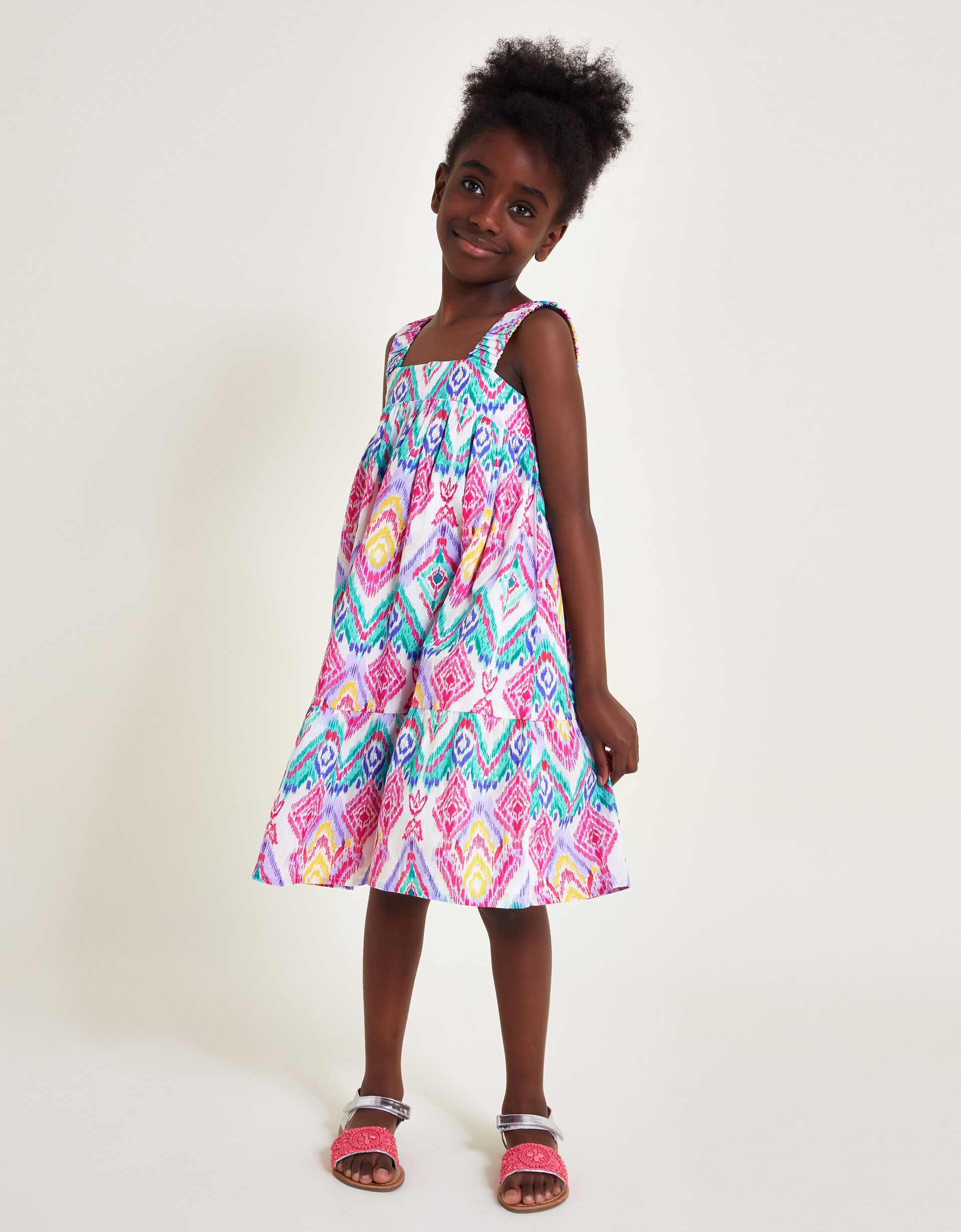 Rainbow Ikat Print Dress Ivory Girls Dresses Monsoon UK