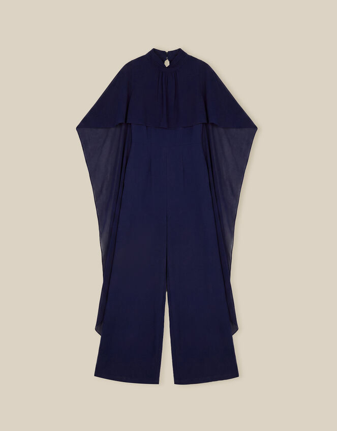 Valerie Cape Wide Leg Jumpsuit, Blue (NAVY), large