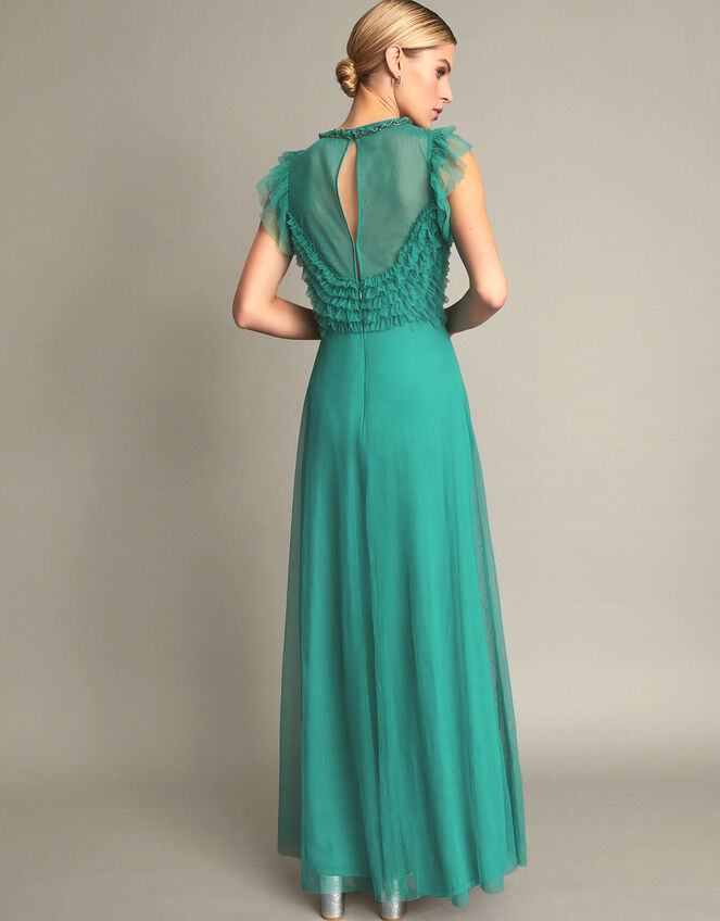 Irina Hand-Embellished Maxi Dress, Green (GREEN), large