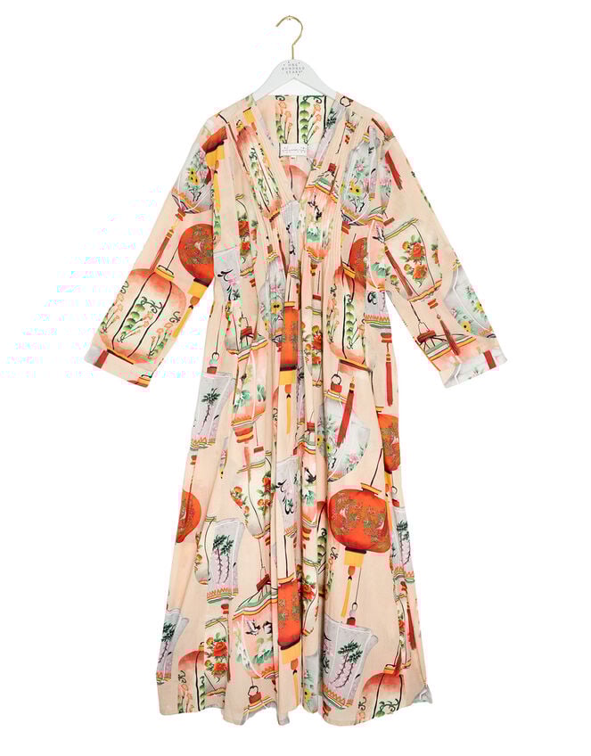 One Hundred Stars Lanterns Print Maxi Dress, Red (RED), large