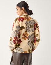 Olive Floral High Neck Jumper, Ivory (IVORY), large