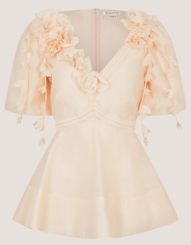 Clarissa Floral Appliqué Top Ivory