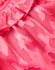 Floral Burnout Long Sleeve Dress, Pink (PINK), large