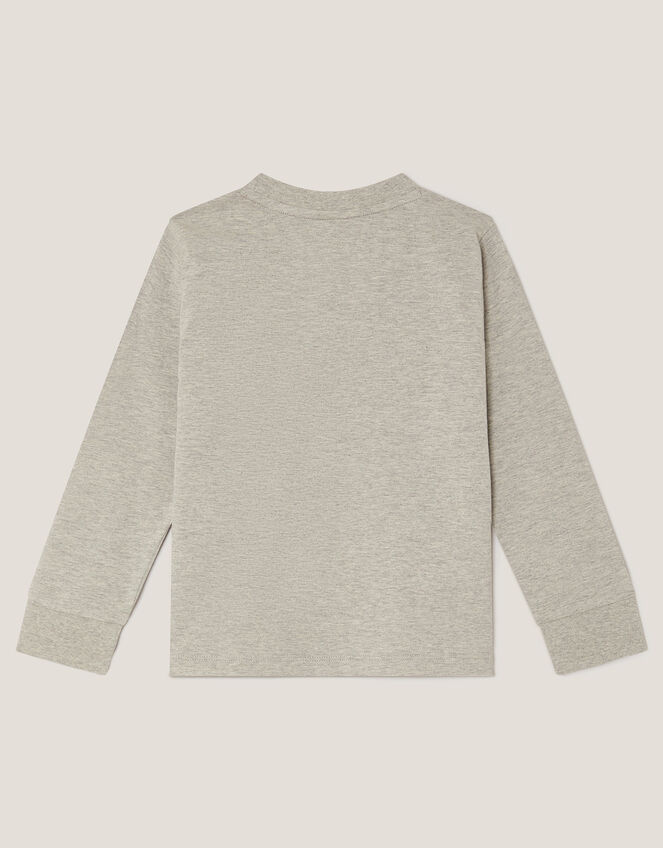 Varisty Dinosaur Long Sleeve Top, Grey (GREY), large