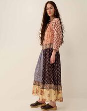 East Loran Floral Mix Midi Dress, Multi (MULTI), large