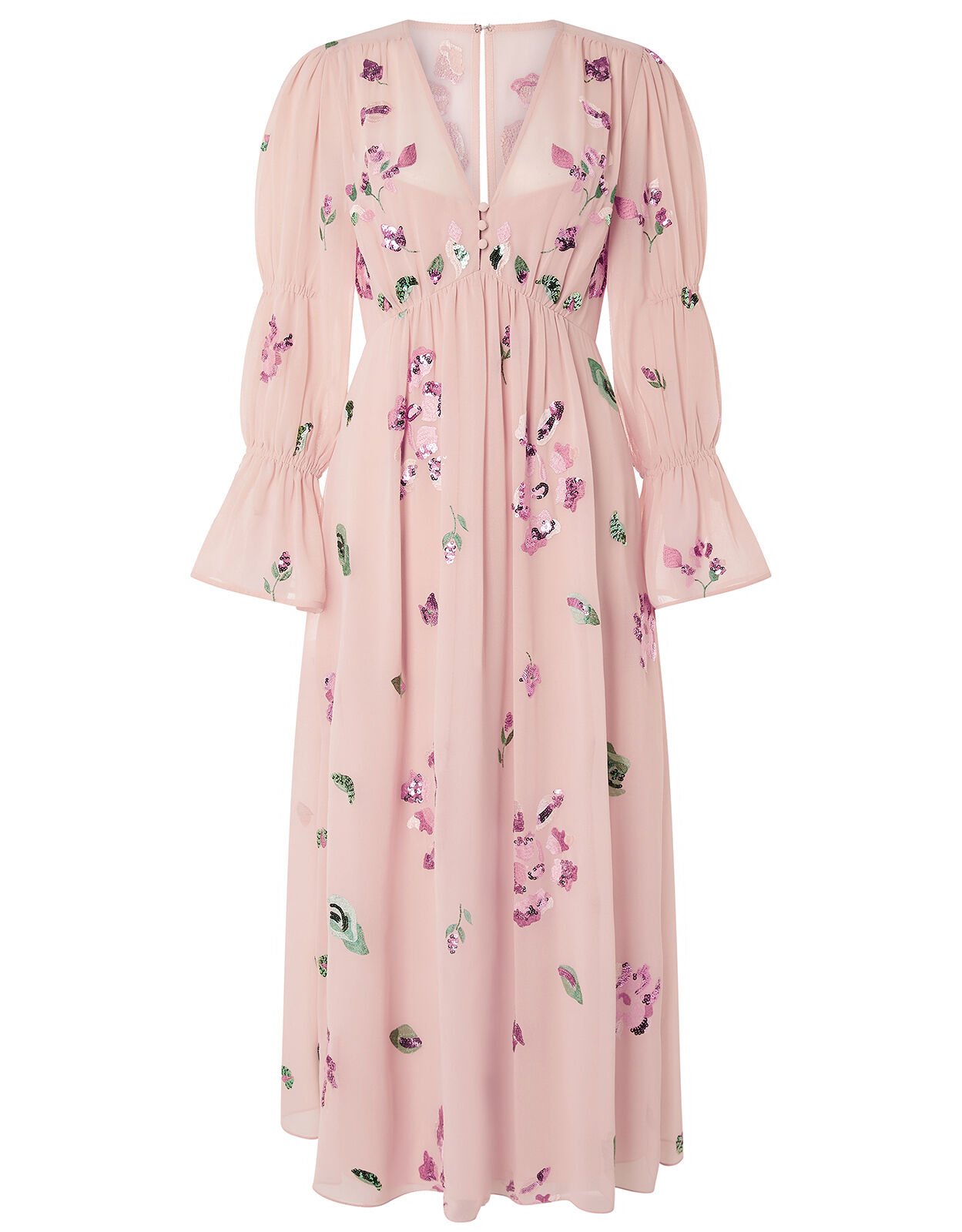 Hayley Embroidered Floral Tea Dress Pink Evening Dresses Monsoon UK