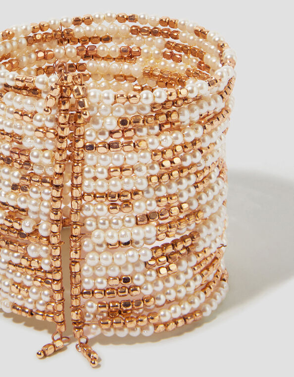 Pearl Beaded Cuff Bracelet, , large