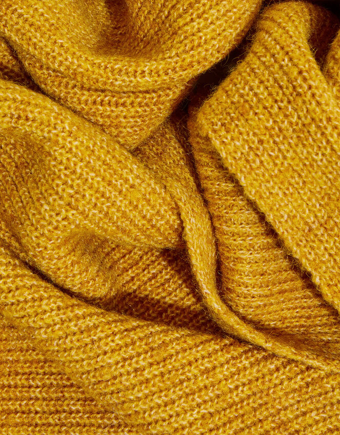 Super Soft Knit Scarf with Recycled Polyester, Yellow (OCHRE), large