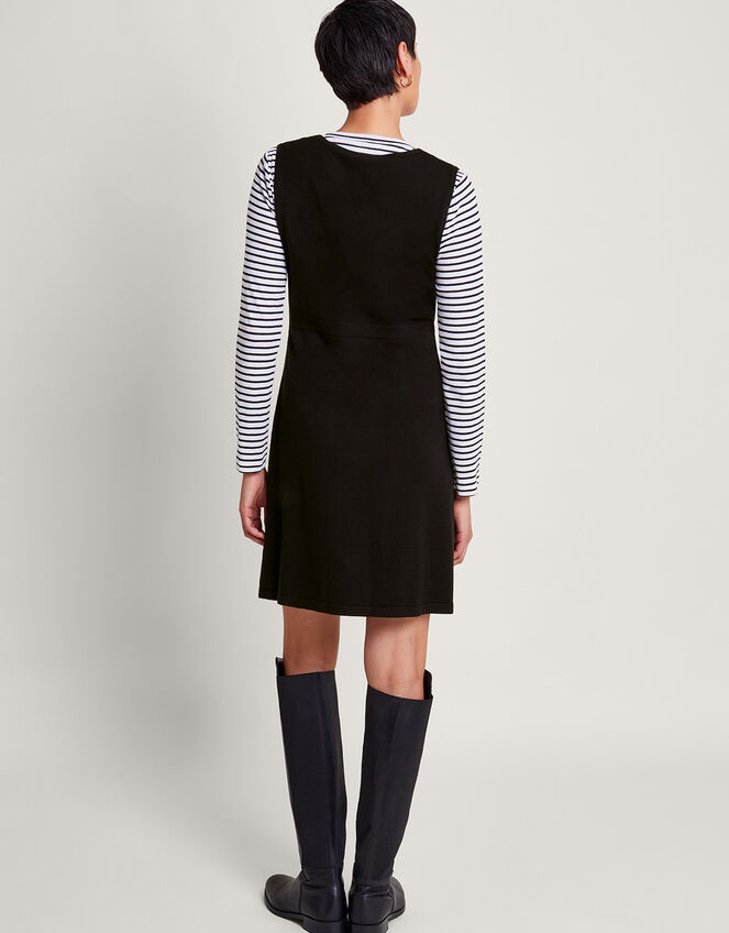 Phene Pinafore Mini Dress, Black (BLACK), large