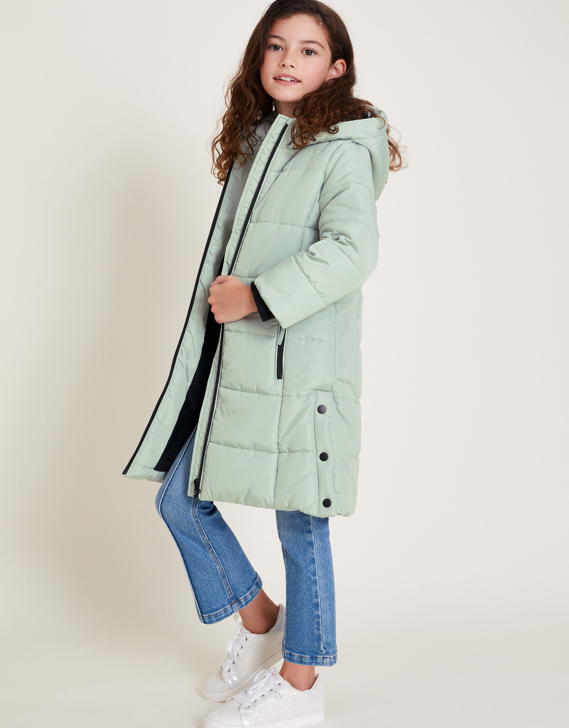 Girls long line coat shop
