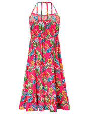 Inna Fruit Print Dress in Recycled Polyester, Pink (PINK), large