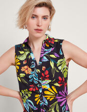 Sandie Shirt Dress, Black (BLACK), large