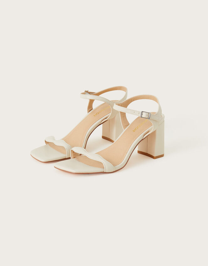 Scallop Block Heeled Sandals Nude | Occasion Shoes | Monsoon UK.