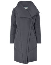 Dhalia Long Duvet Coat, Grey (CHARCOAL), large