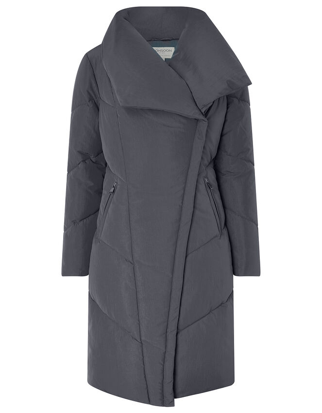 Dhalia Long Duvet Coat, Grey (CHARCOAL), large