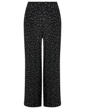 Poppy Spot Print Plisse Trousers, Black (BLACK), large