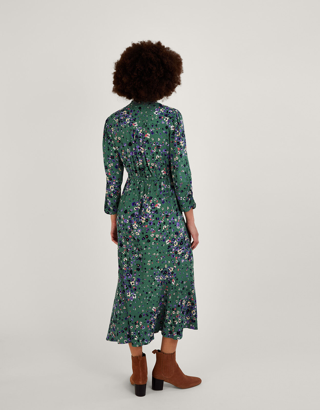 Blossom Print Shirt Dress with LENZING ECOVERO Green