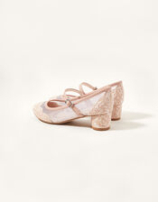 Lace Scallop Heels, Pink (PINK), large