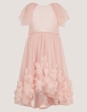 Eden Appliqu&eacute; Rose Tulle Dress, Pink (DUSKY PINK), large