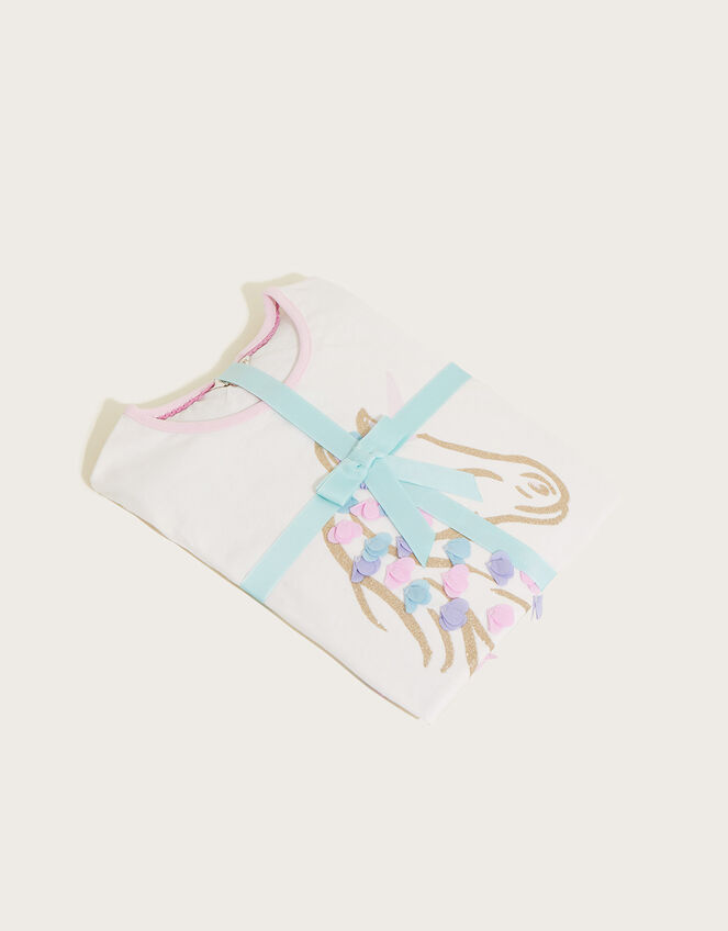 3D Unicorn Marble Pyjama Set, Ivory (IVORY), large