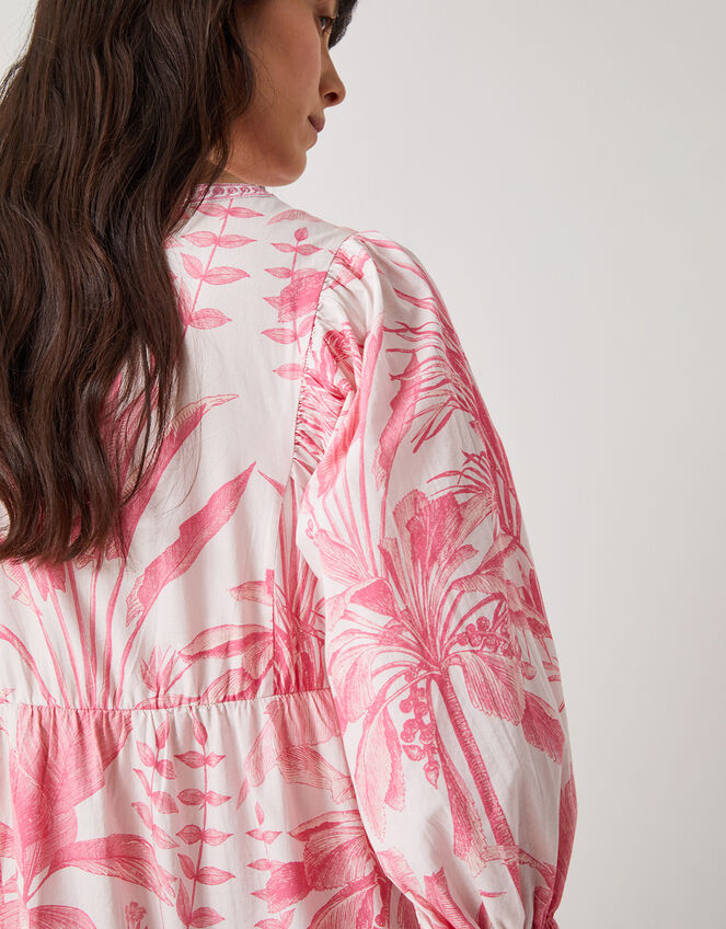 East Nanda Tropical Print Midi Dress, Pink (PINK), large