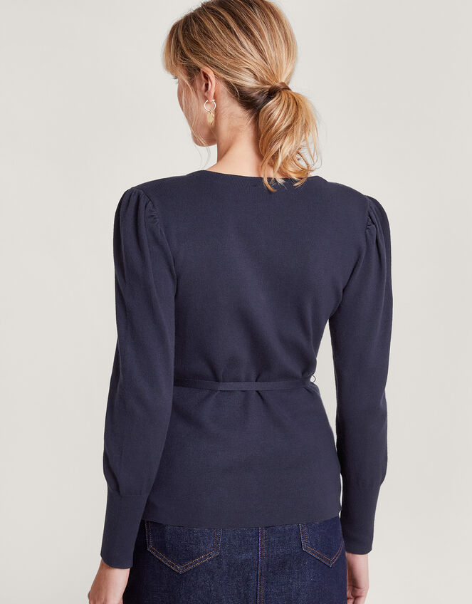 Smart Ribbed Cardigan with LENZING™ ECOVERO™ , Blue (MIDNIGHT), large