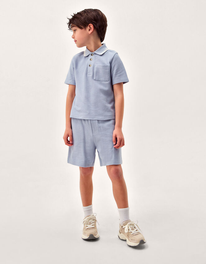 Jersey Polo Shirt & Shorts Set, Blue (BLUE), large