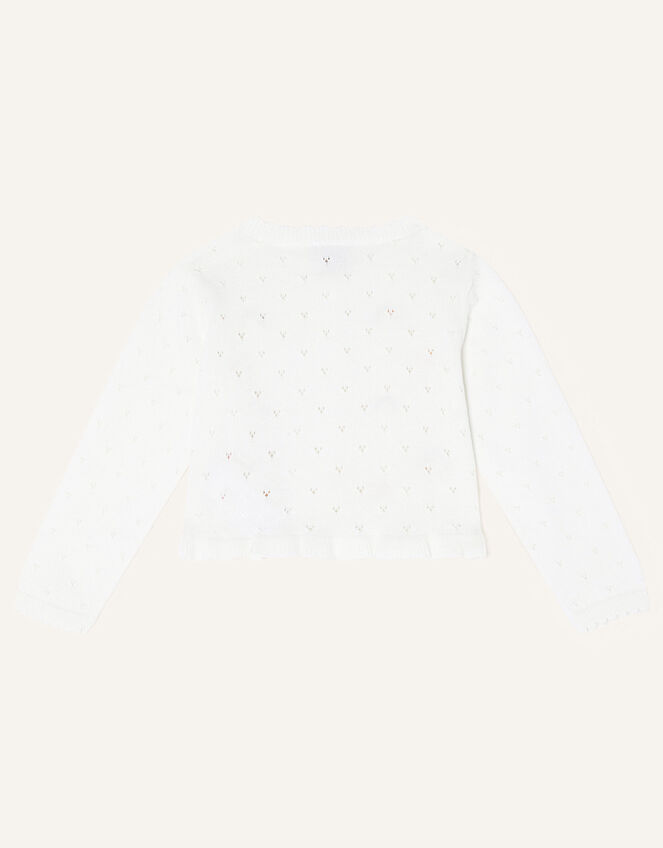 Baby Rainbow Embellished Cardigan, White (WHITE), large